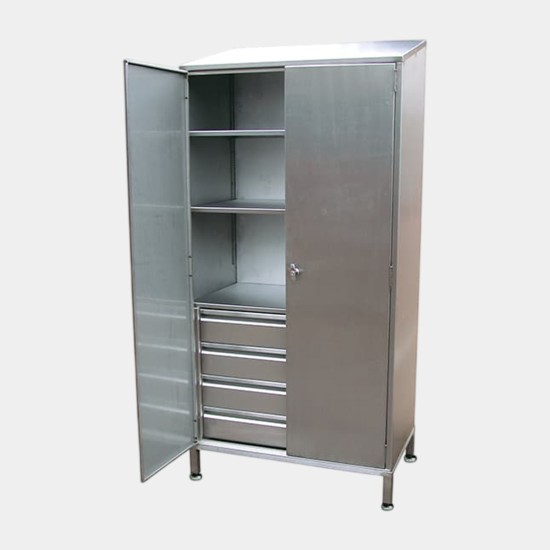 Stainless steel 4 internal drawer storage cupboard