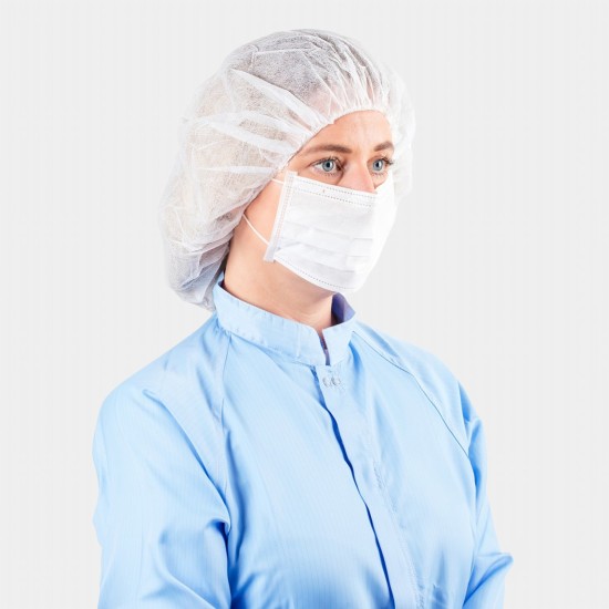 Cleanroom Face Mask | 3-Ply | Ear Loops | ISO Class 5+ | Pack of 50