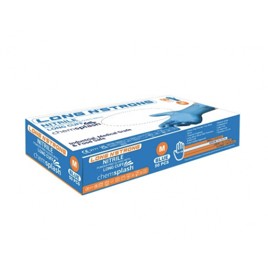 Long & Strong Nitrile Glove, Blue, 29cm, Small