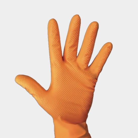 Powerhold Nitrile Gloves | Diamond Grip | Powder-Free | Orange (Box/100) Powerhold Nitrile Gloves | Diamond Grip | Powder-Free | Orange (Box/100)
