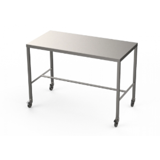 Mobile Stainless steel table with diamond centre tie 600 x 600mm