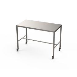 Mobile Stainless steel table with diamond centre tie bar 1200 x 600mm