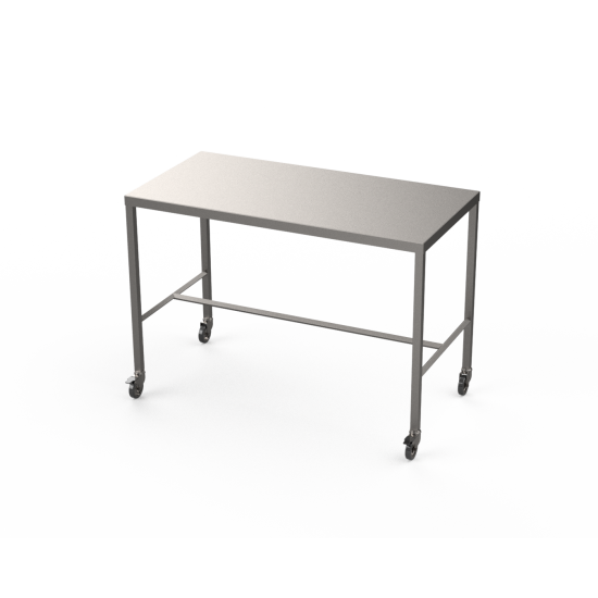 Mobile Stainless steel table with diamond centre tie bar 1800 x 600mm
