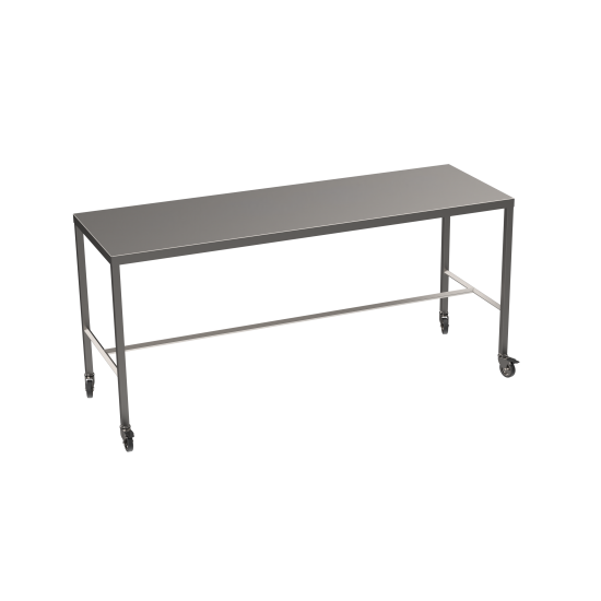 Mobile Stainless steel table with diamond centre tie bar 1500 x 600mm