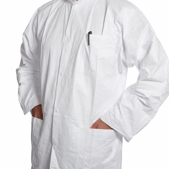 Tyvek® 500 Labcoat with press studs/pockets, Size MD